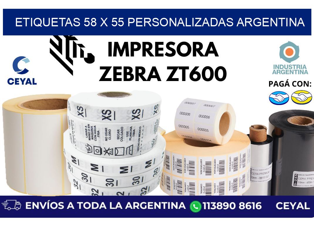etiquetas 58 x 55 personalizadas argentina