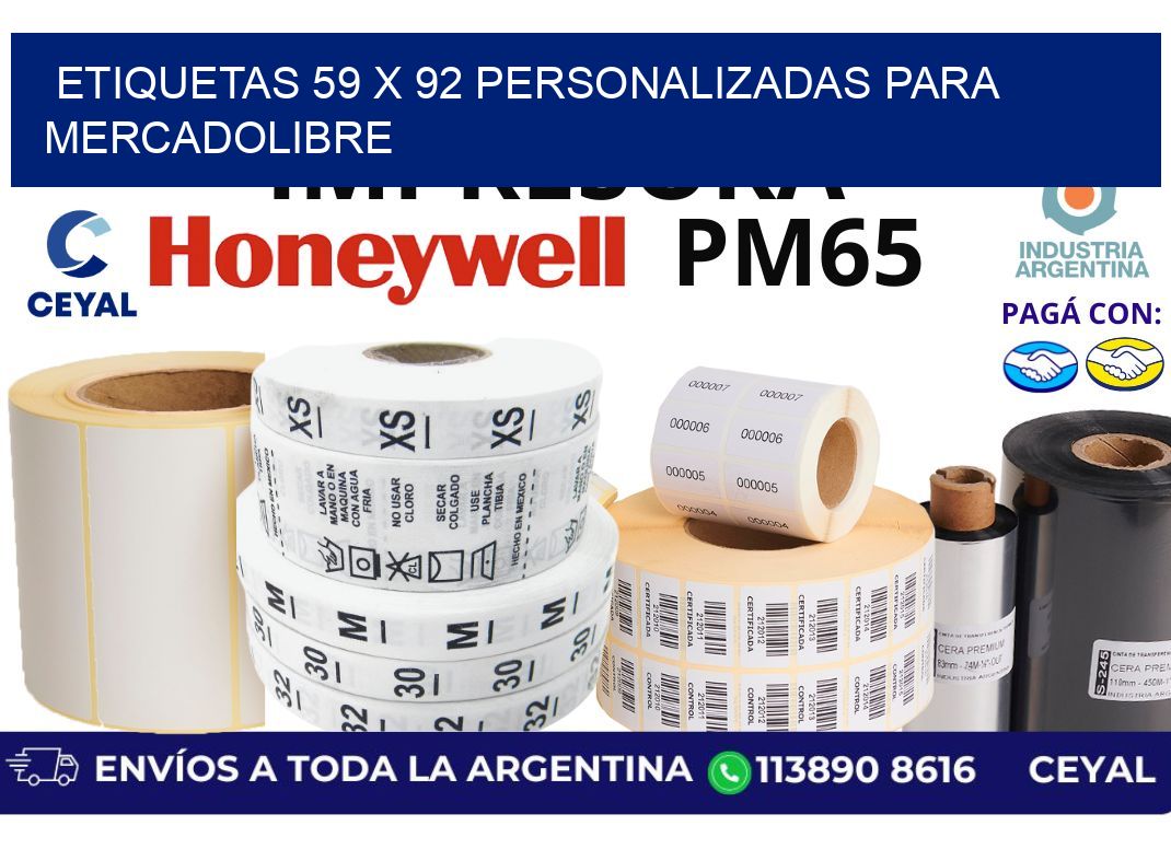 etiquetas 59 x 92 personalizadas para mercadolibre
