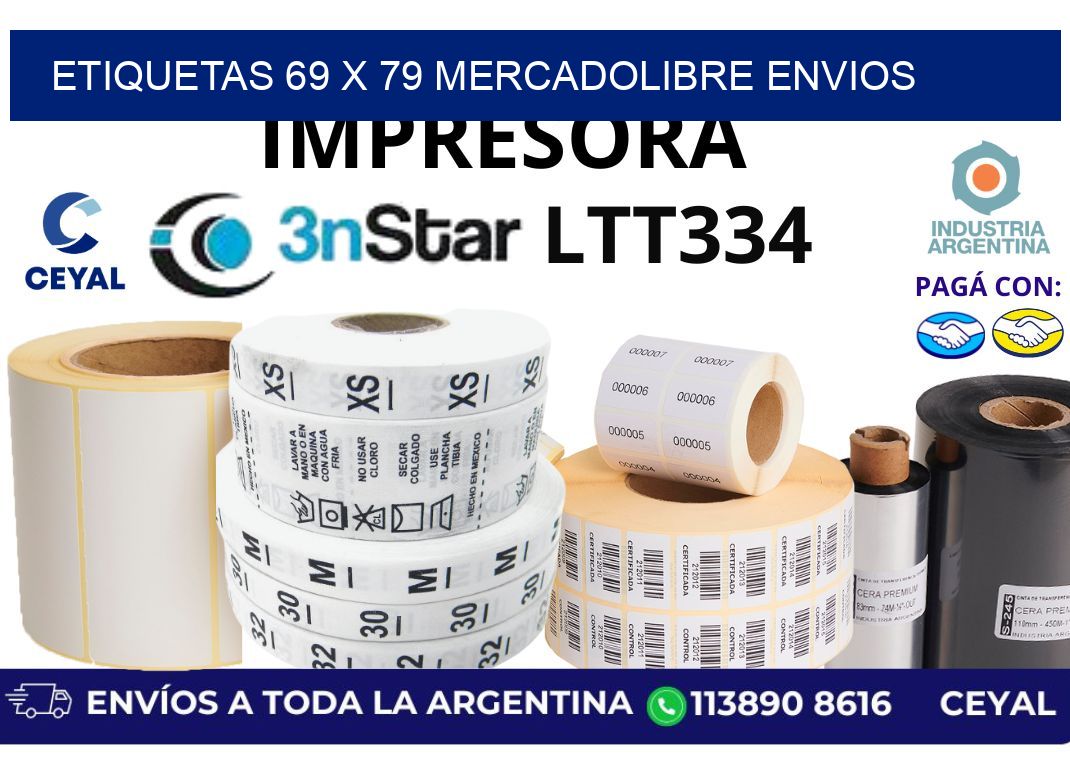 etiquetas 69 x 79 mercadolibre envios