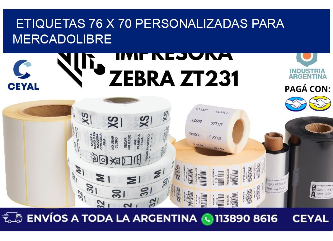 etiquetas 76 x 70 personalizadas para mercadolibre