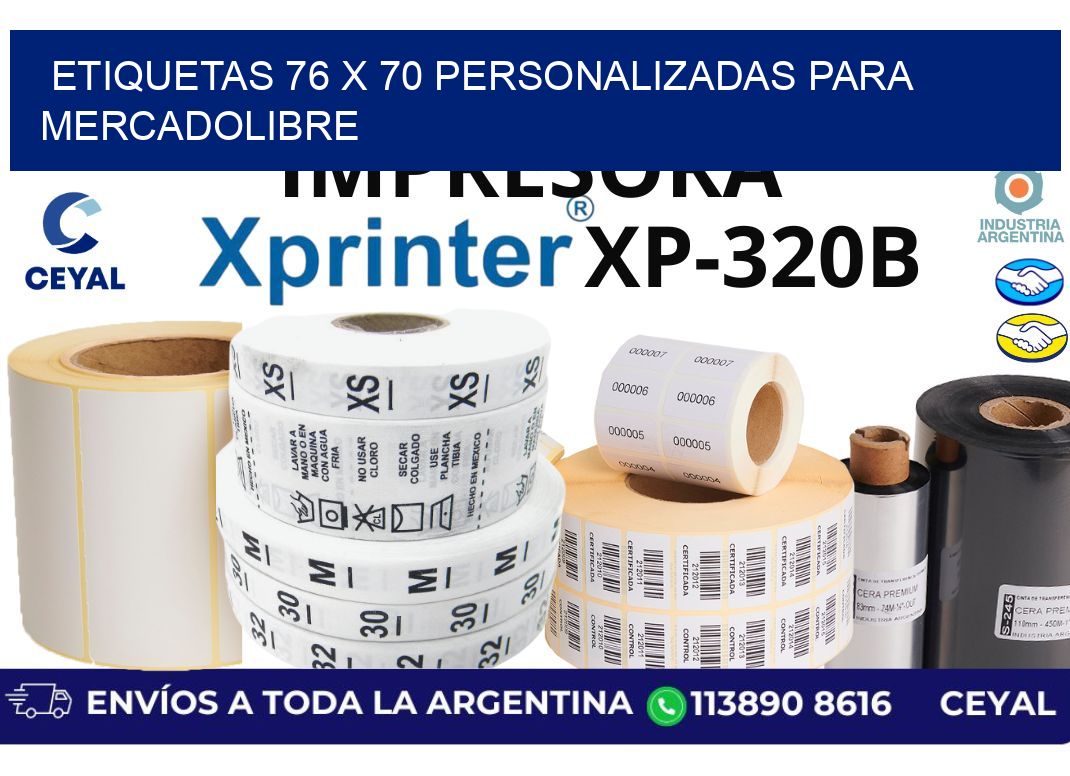 etiquetas 76 x 70 personalizadas para mercadolibre