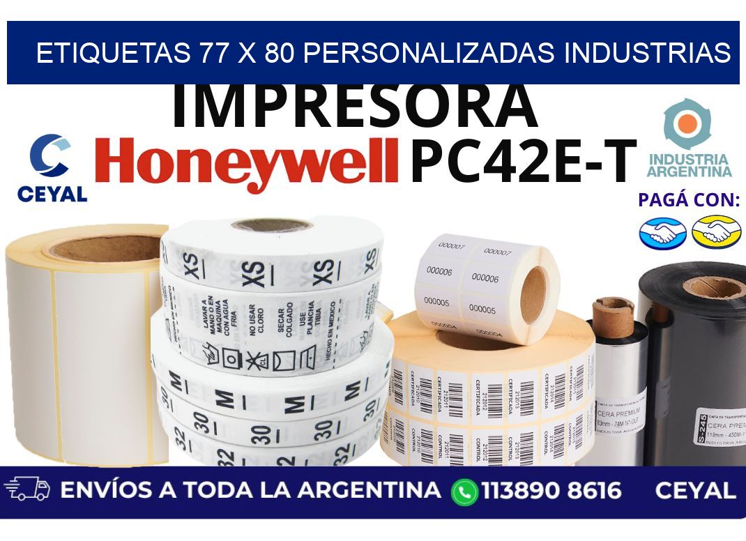 etiquetas 77 x 80 personalizadas industrias