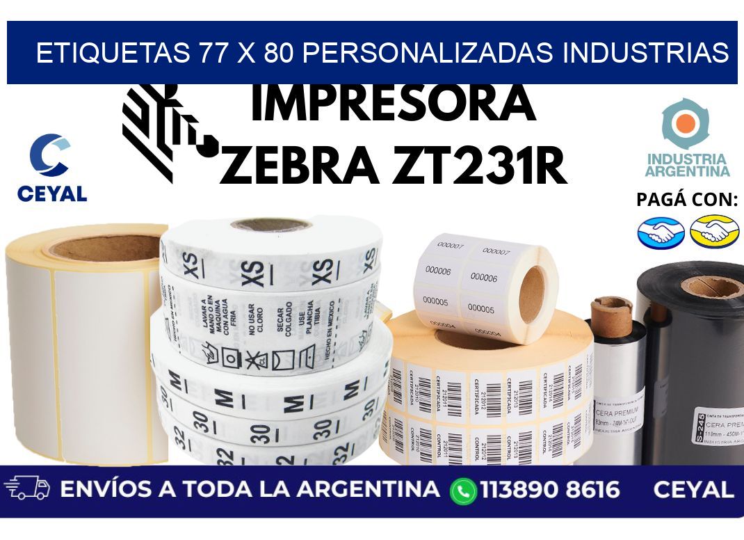 etiquetas 77 x 80 personalizadas industrias