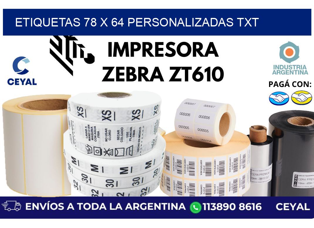 etiquetas 78 x 64 personalizadas txt