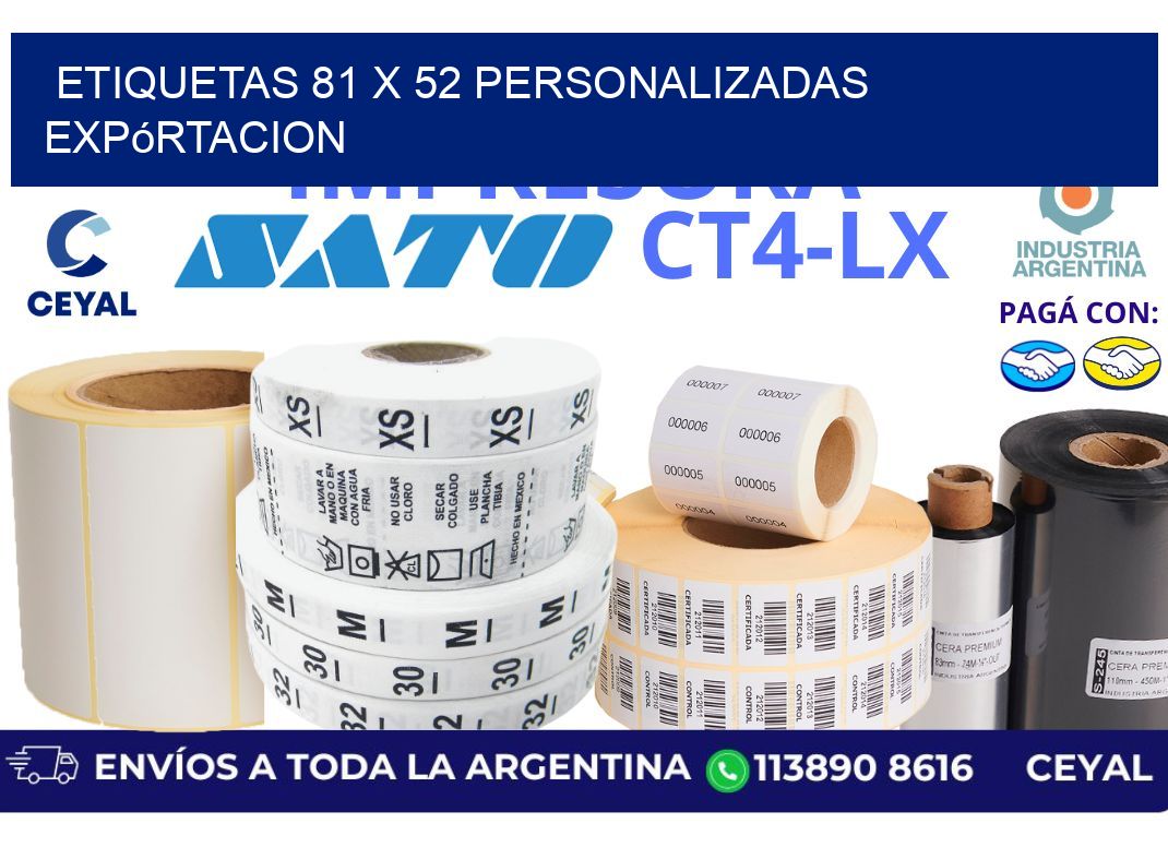 etiquetas 81 x 52 personalizadas expórtacion