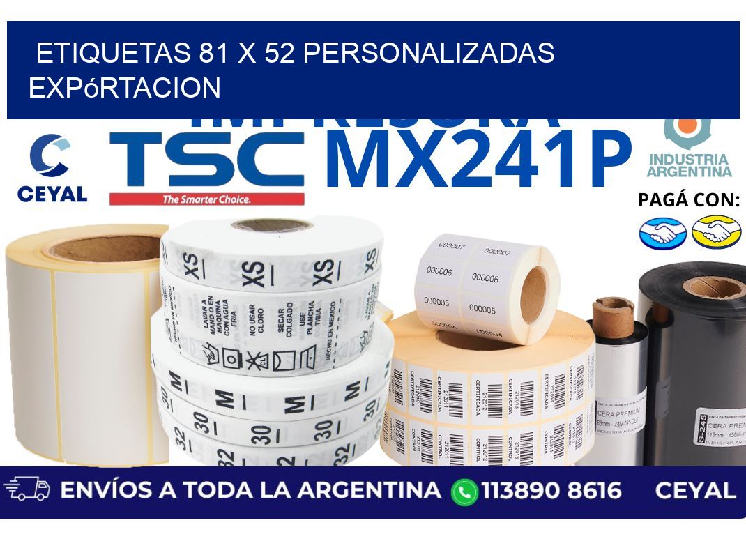 etiquetas 81 x 52 personalizadas expórtacion