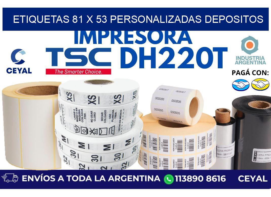 etiquetas 81 x 53 personalizadas depositos