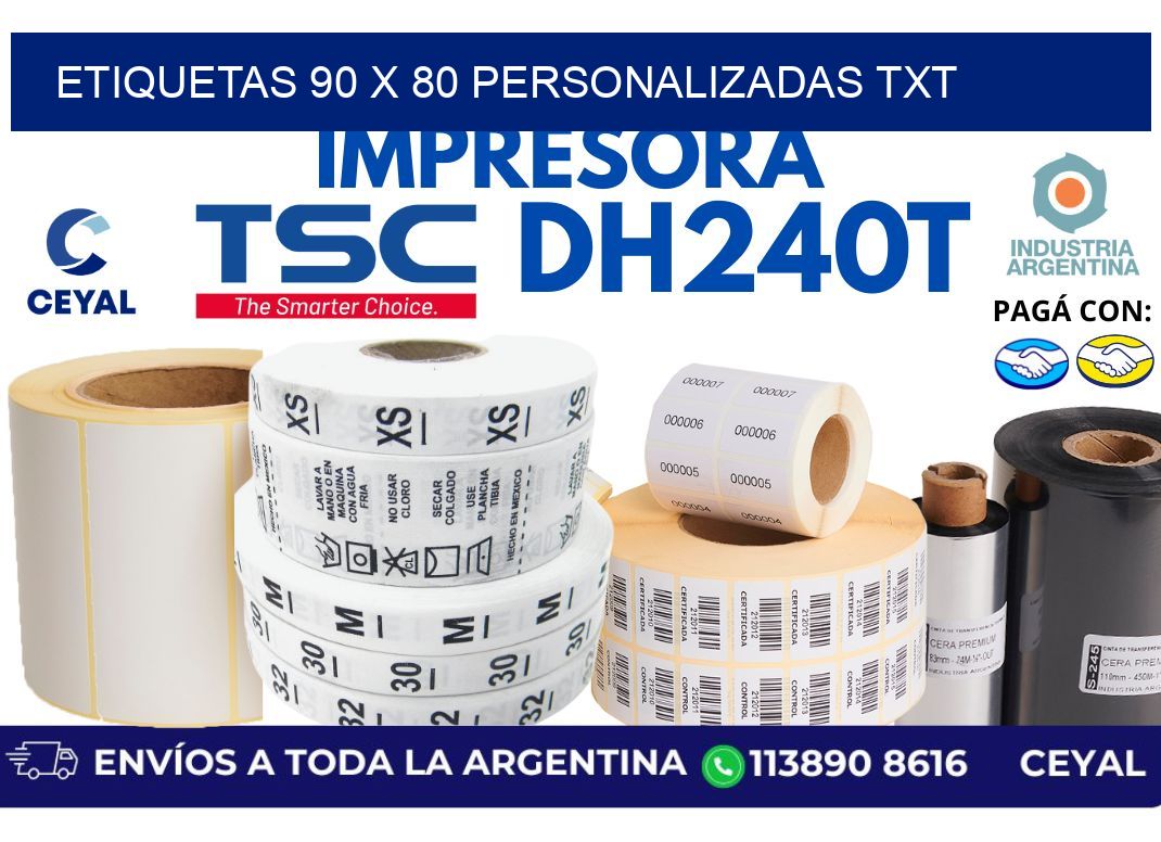 etiquetas 90 x 80 personalizadas txt