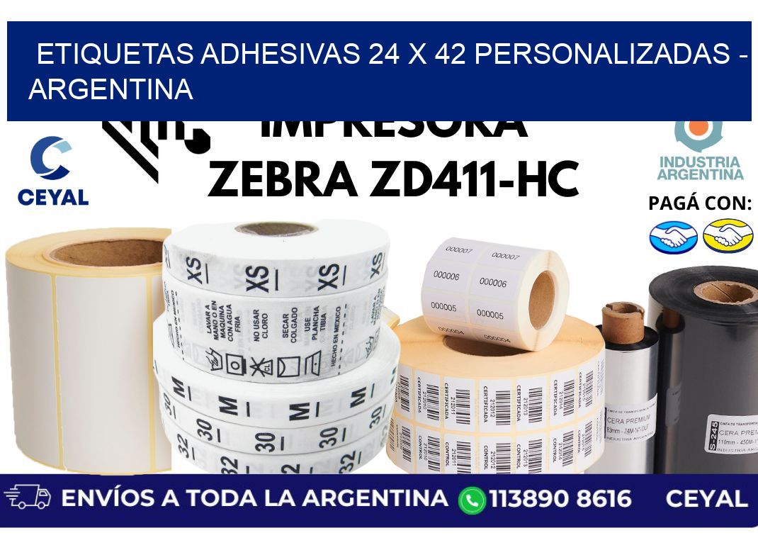 etiquetas adhesivas 24 x 42 personalizadas - Argentina