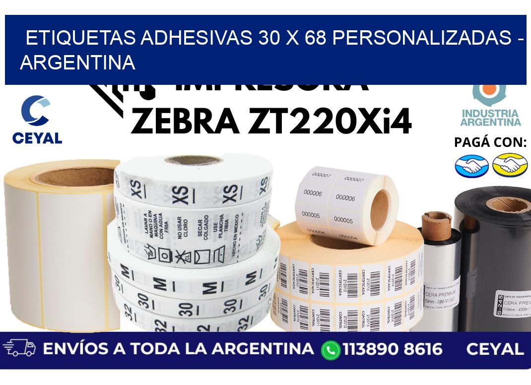 etiquetas adhesivas 30 x 68 personalizadas – Argentina