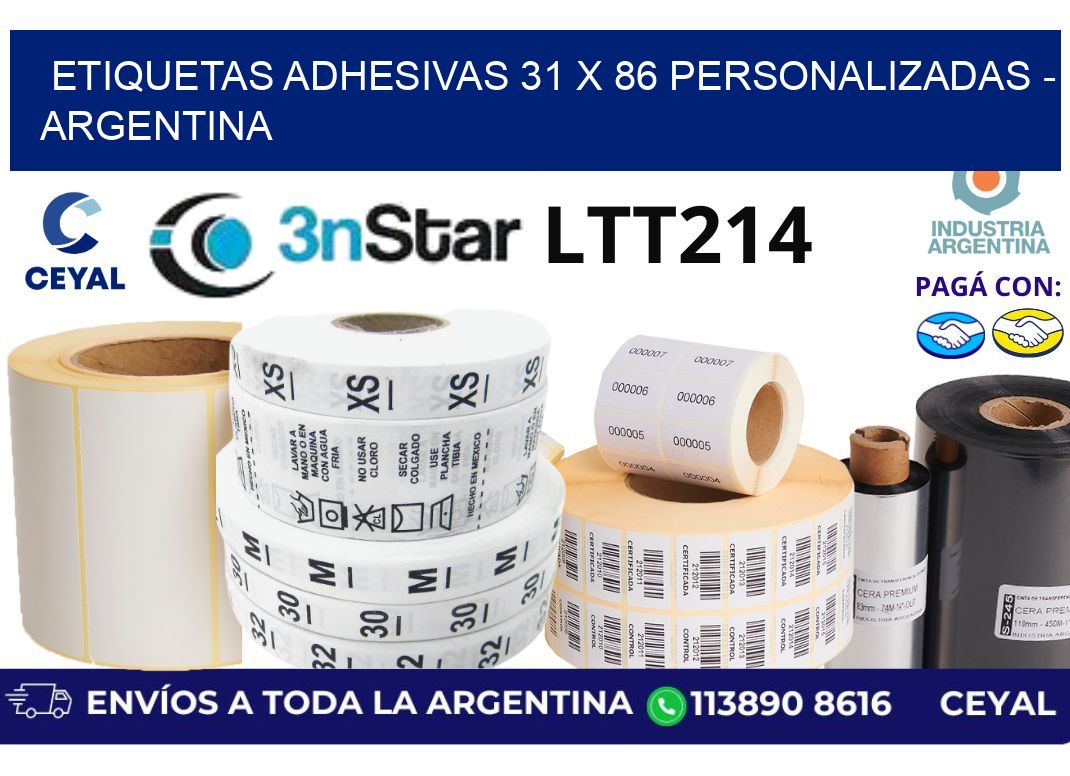 etiquetas adhesivas 31 x 86 personalizadas – Argentina