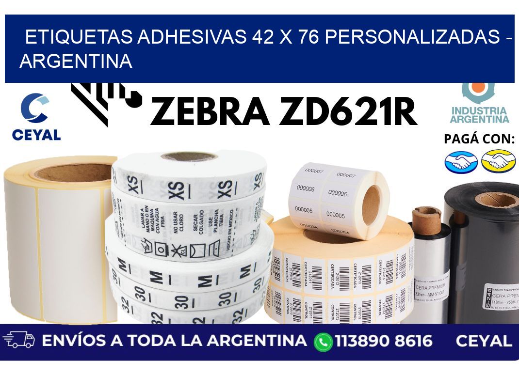etiquetas adhesivas 42 x 76 personalizadas - Argentina