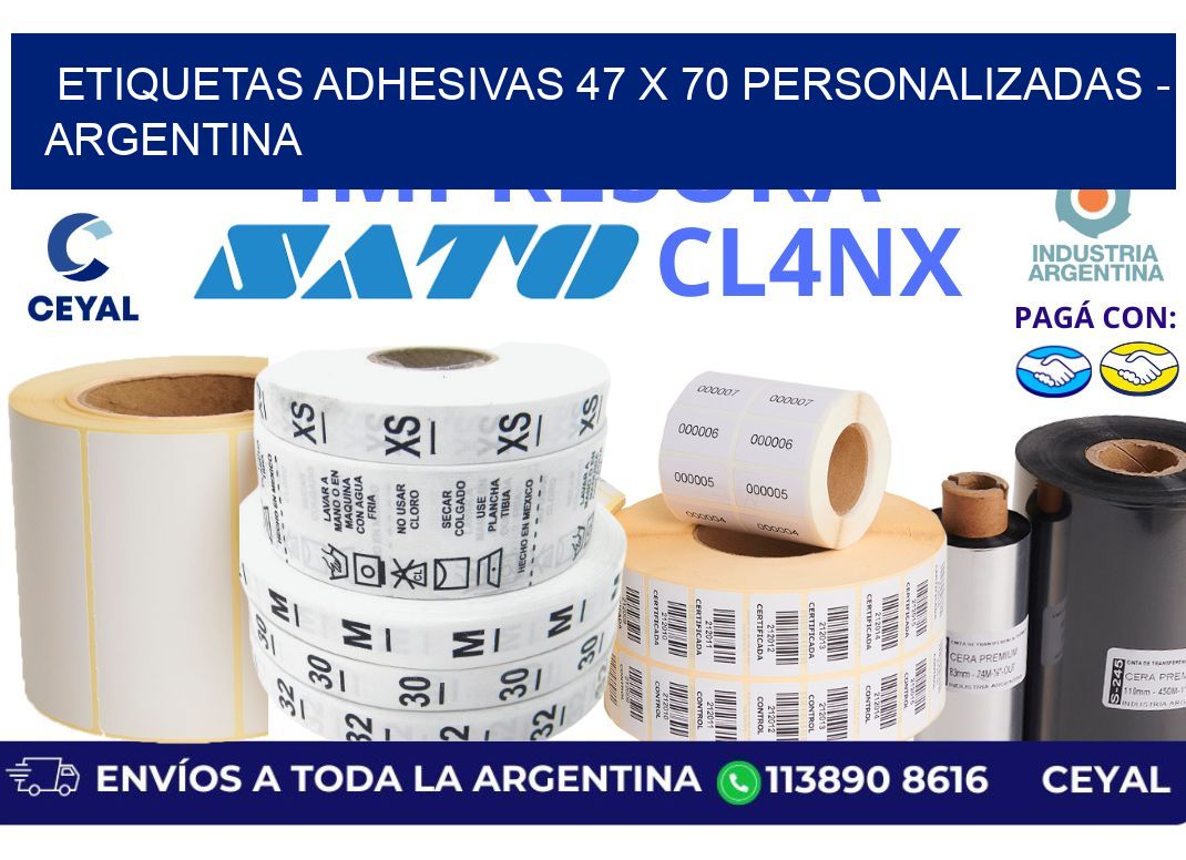 etiquetas adhesivas 47 x 70 personalizadas – Argentina