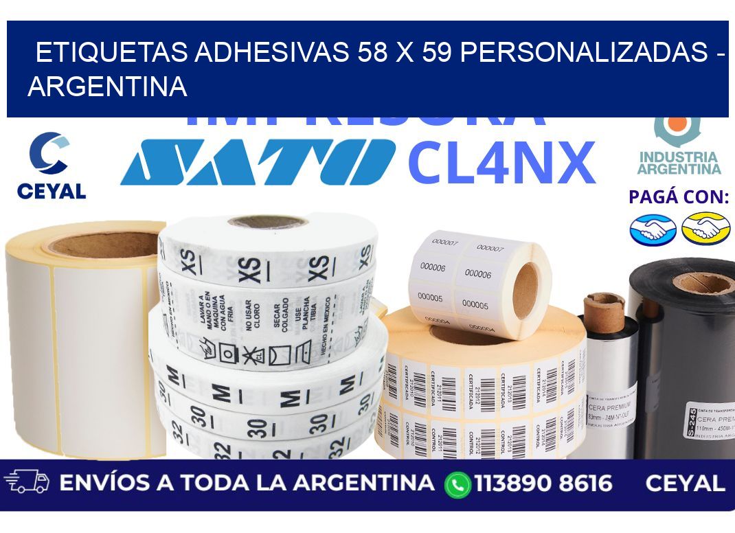 etiquetas adhesivas 58 x 59 personalizadas - Argentina