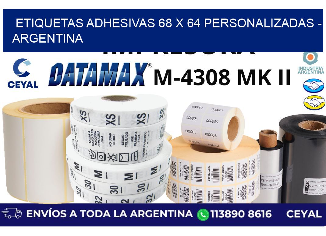 etiquetas adhesivas 68 x 64 personalizadas - Argentina