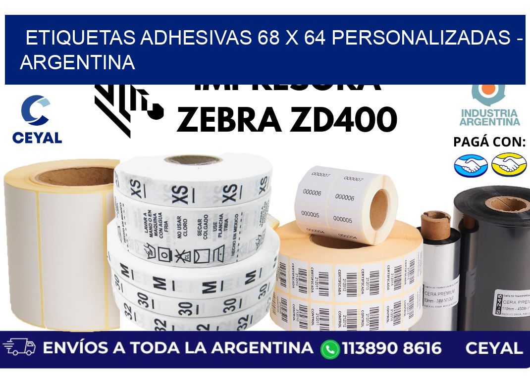 etiquetas adhesivas 68 x 64 personalizadas – Argentina
