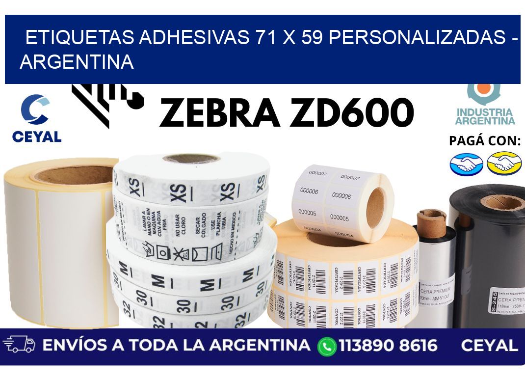 etiquetas adhesivas 71 x 59 personalizadas - Argentina