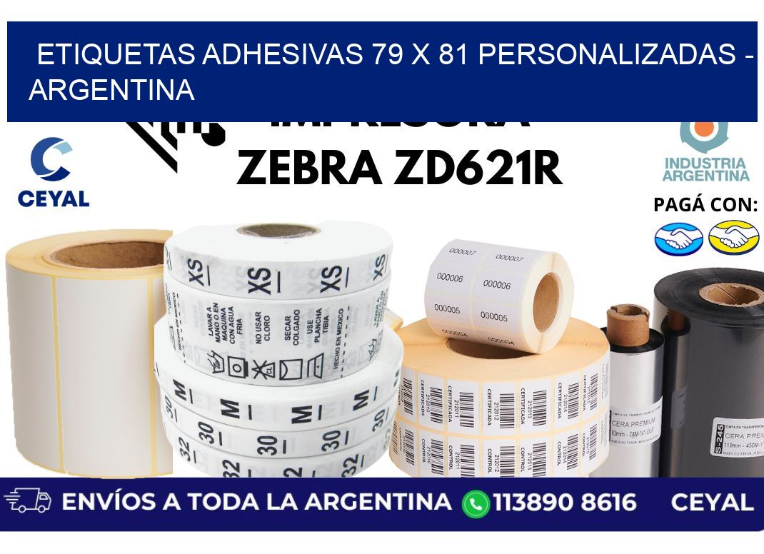 etiquetas adhesivas 79 x 81 personalizadas – Argentina