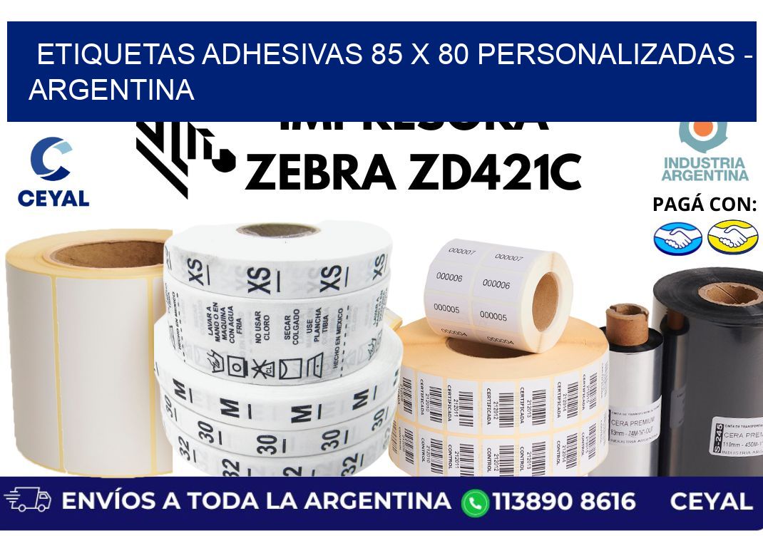 etiquetas adhesivas 85 x 80 personalizadas – Argentina