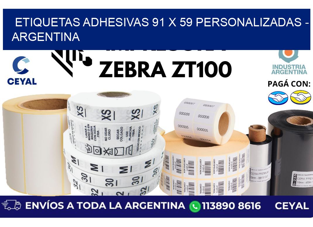 etiquetas adhesivas 91 x 59 personalizadas - Argentina