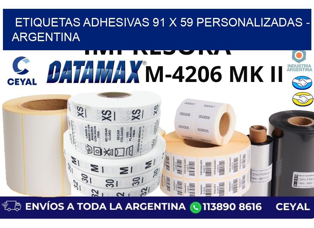 etiquetas adhesivas 91 x 59 personalizadas - Argentina