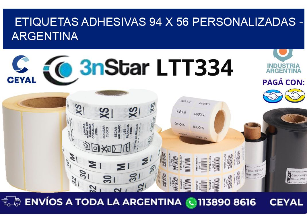 etiquetas adhesivas 94 x 56 personalizadas - Argentina