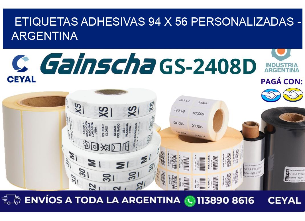 etiquetas adhesivas 94 x 56 personalizadas – Argentina