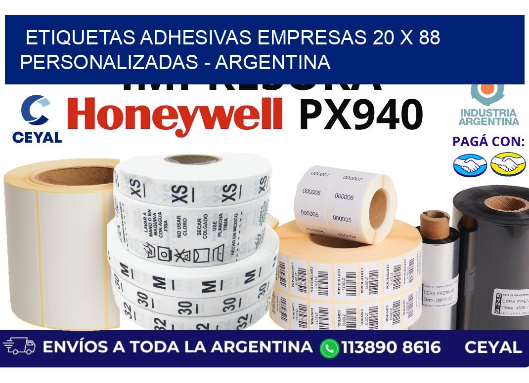 etiquetas adhesivas empresas 20 x 88 personalizadas - Argentina