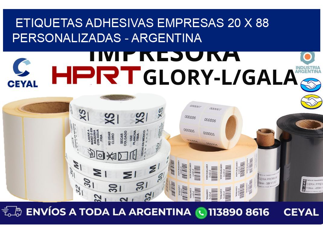 etiquetas adhesivas empresas 20 x 88 personalizadas – Argentina