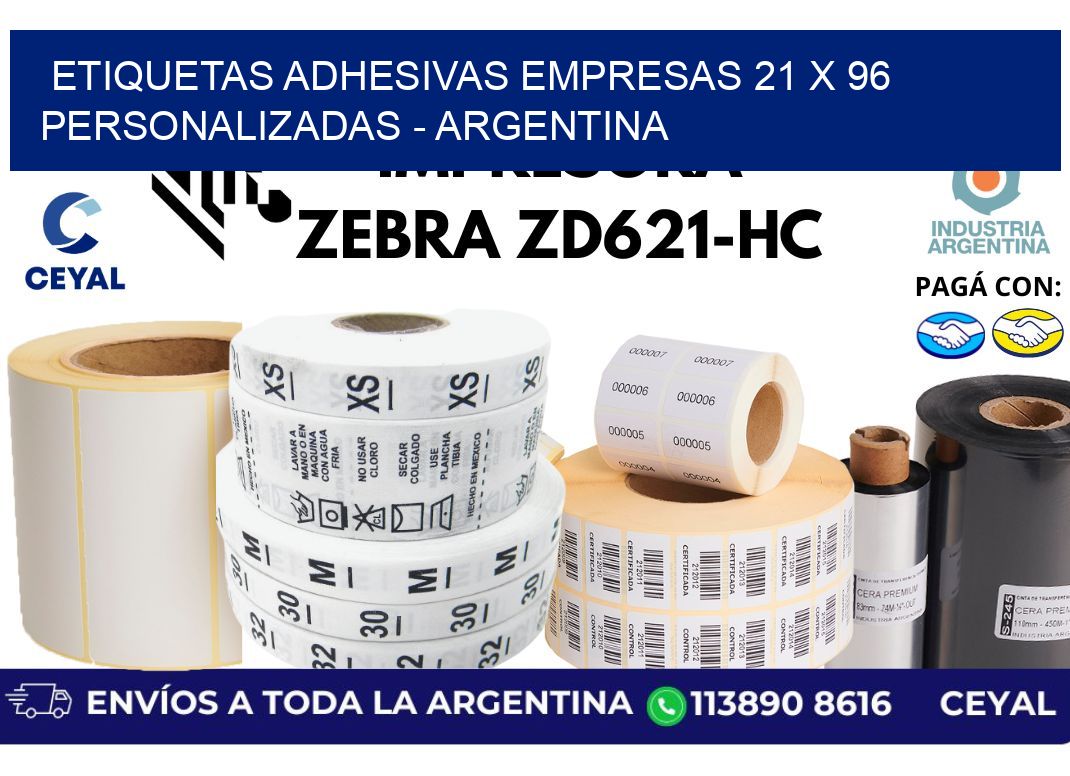 etiquetas adhesivas empresas 21 x 96 personalizadas – Argentina