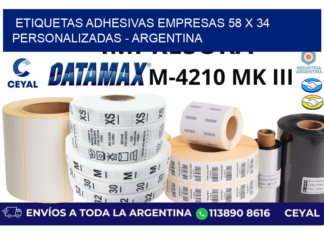 etiquetas adhesivas empresas 58 x 34 personalizadas - Argentina