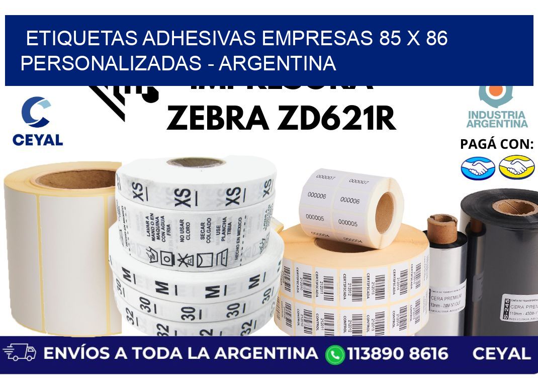 etiquetas adhesivas empresas 85 x 86 personalizadas - Argentina