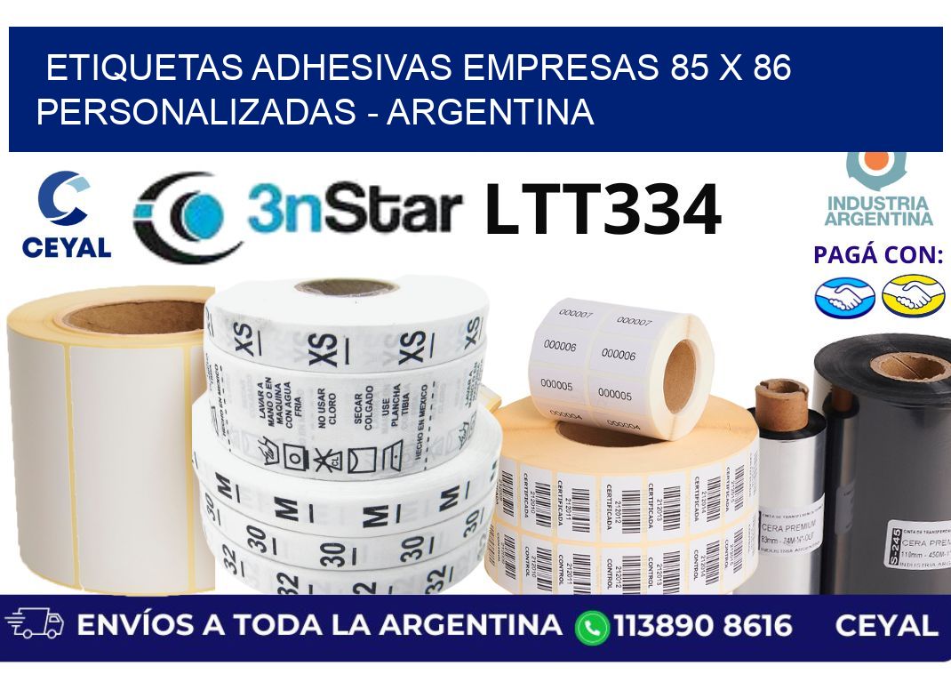 etiquetas adhesivas empresas 85 x 86 personalizadas - Argentina