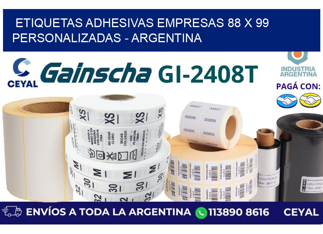 etiquetas adhesivas empresas 88 x 99 personalizadas - Argentina