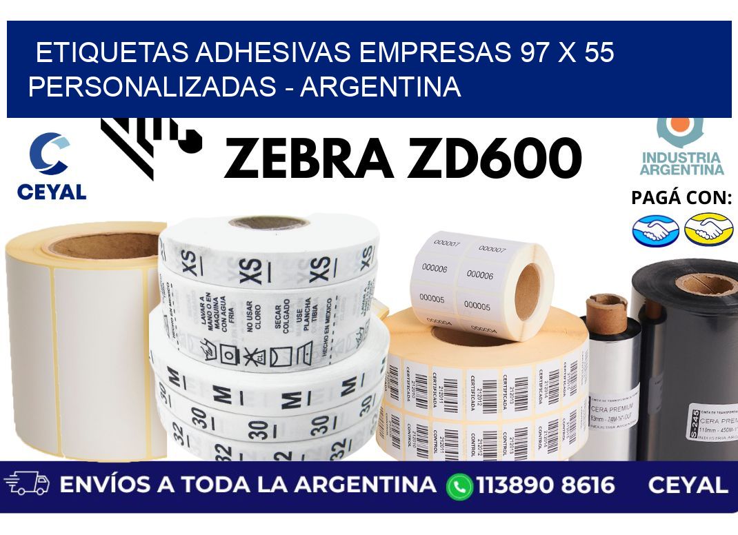 etiquetas adhesivas empresas 97 x 55 personalizadas - Argentina