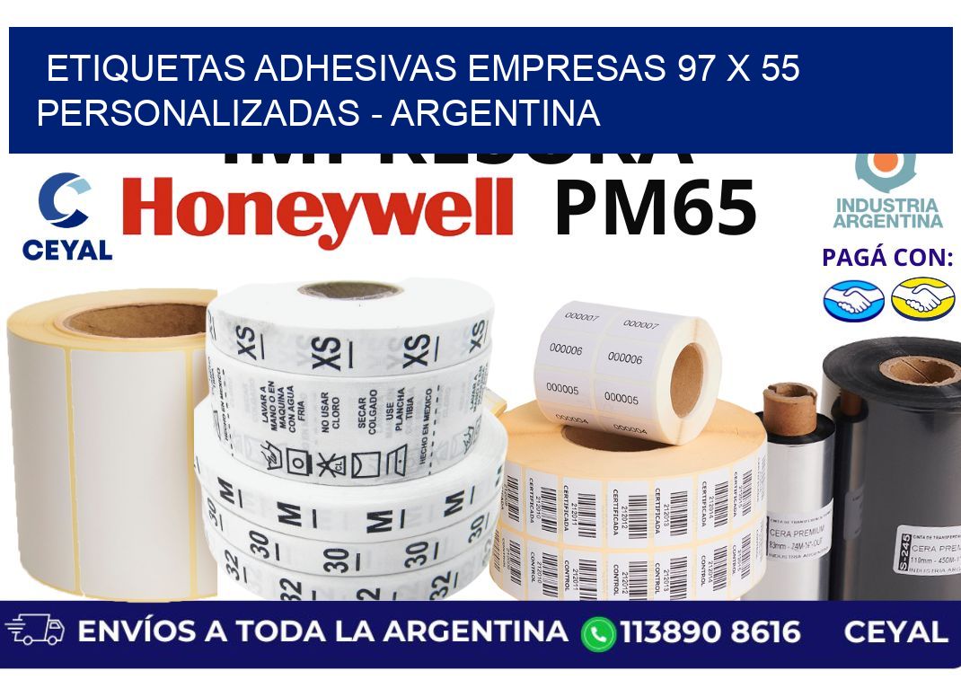 etiquetas adhesivas empresas 97 x 55 personalizadas – Argentina