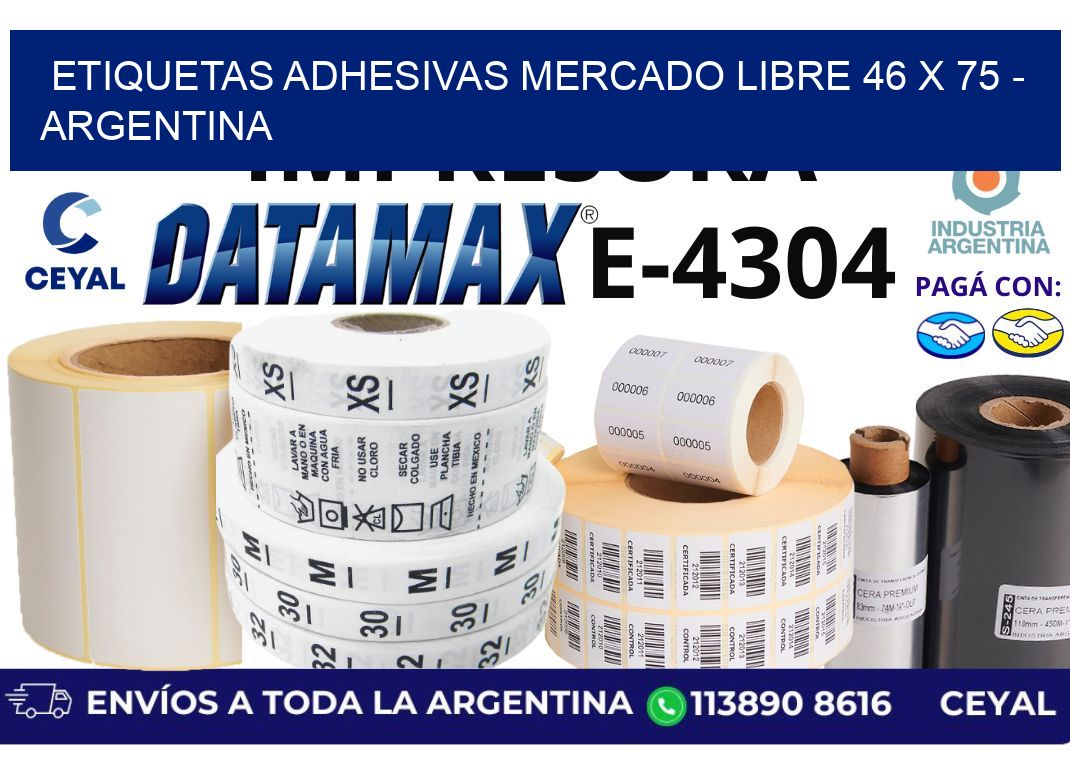 etiquetas adhesivas mercado libre 46 x 75 - Argentina