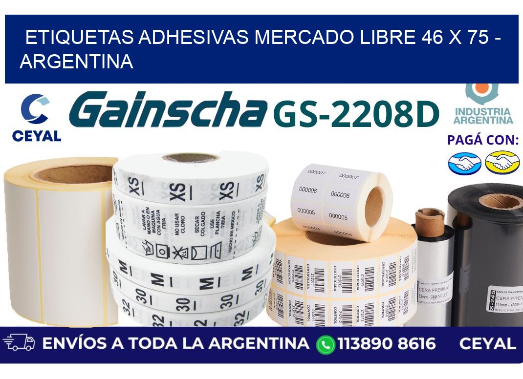 etiquetas adhesivas mercado libre 46 x 75 – Argentina