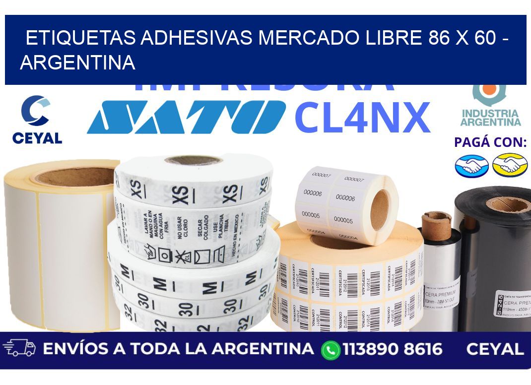 etiquetas adhesivas mercado libre 86 x 60 - Argentina