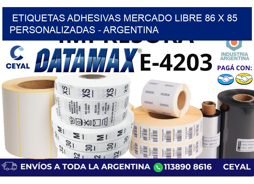 etiquetas adhesivas mercado libre 86 x 85 personalizadas - Argentina