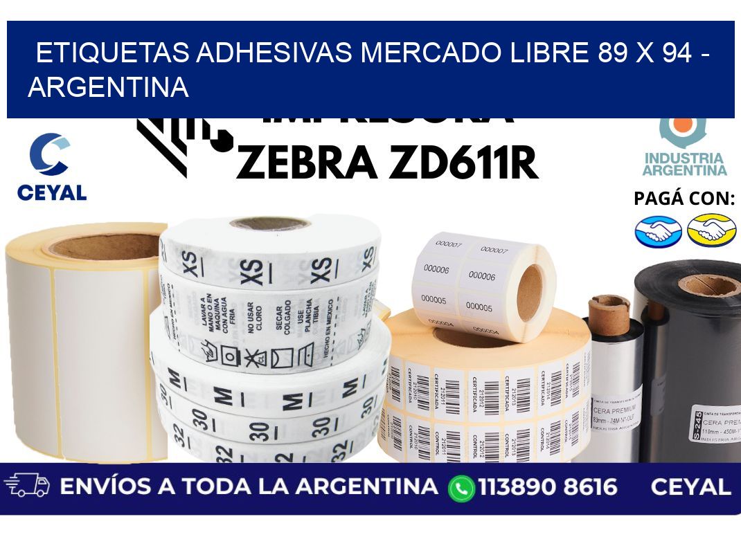 etiquetas adhesivas mercado libre 89 x 94 – Argentina