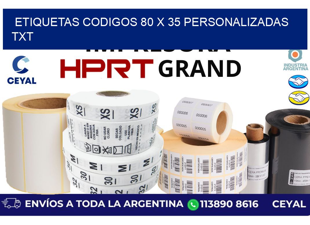 etiquetas codigos 80 x 35 personalizadas txt