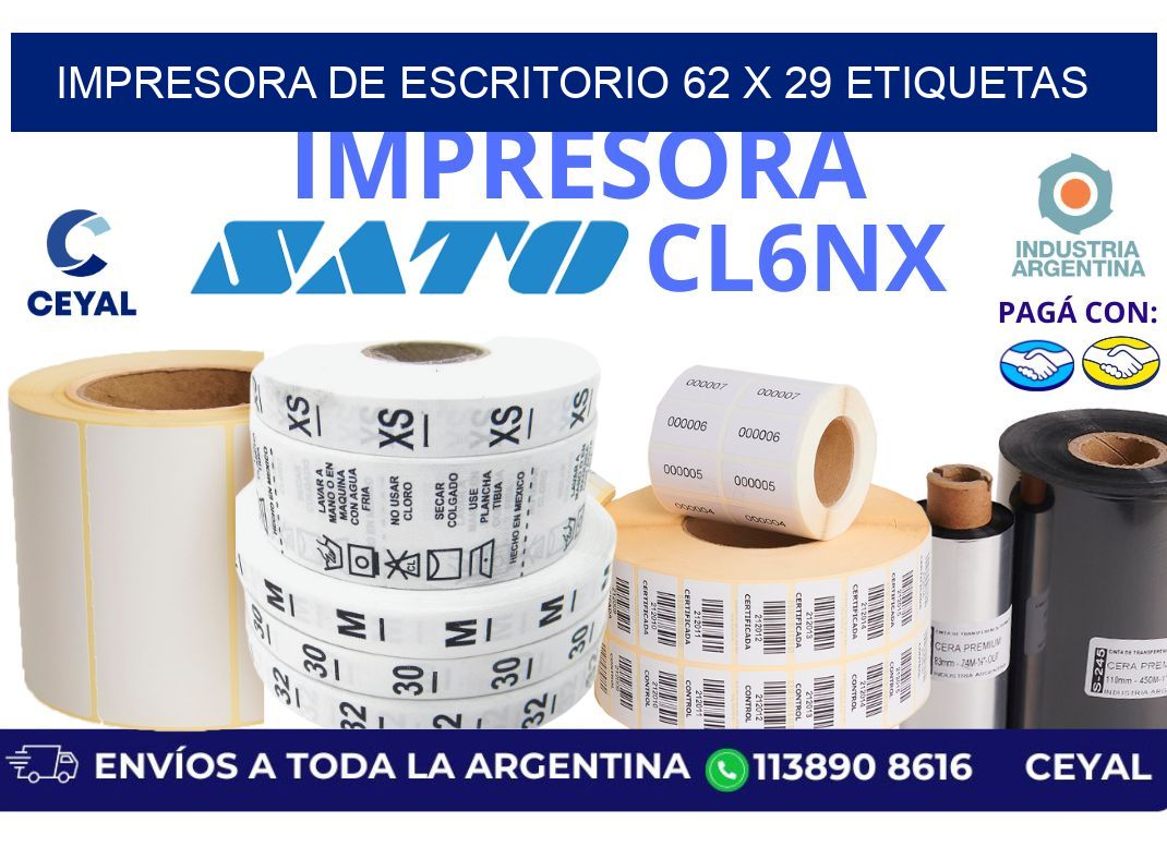 impresora de escritorio 62 x 29 etiquetas