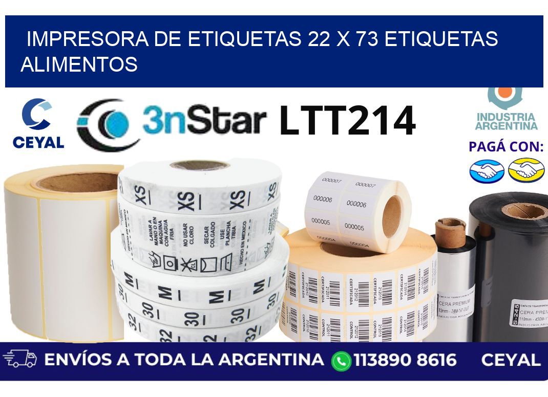 impresora de etiquetas 22 x 73 etiquetas alimentos