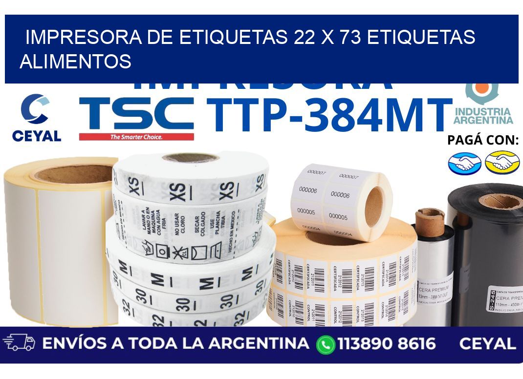 impresora de etiquetas 22 x 73 etiquetas alimentos