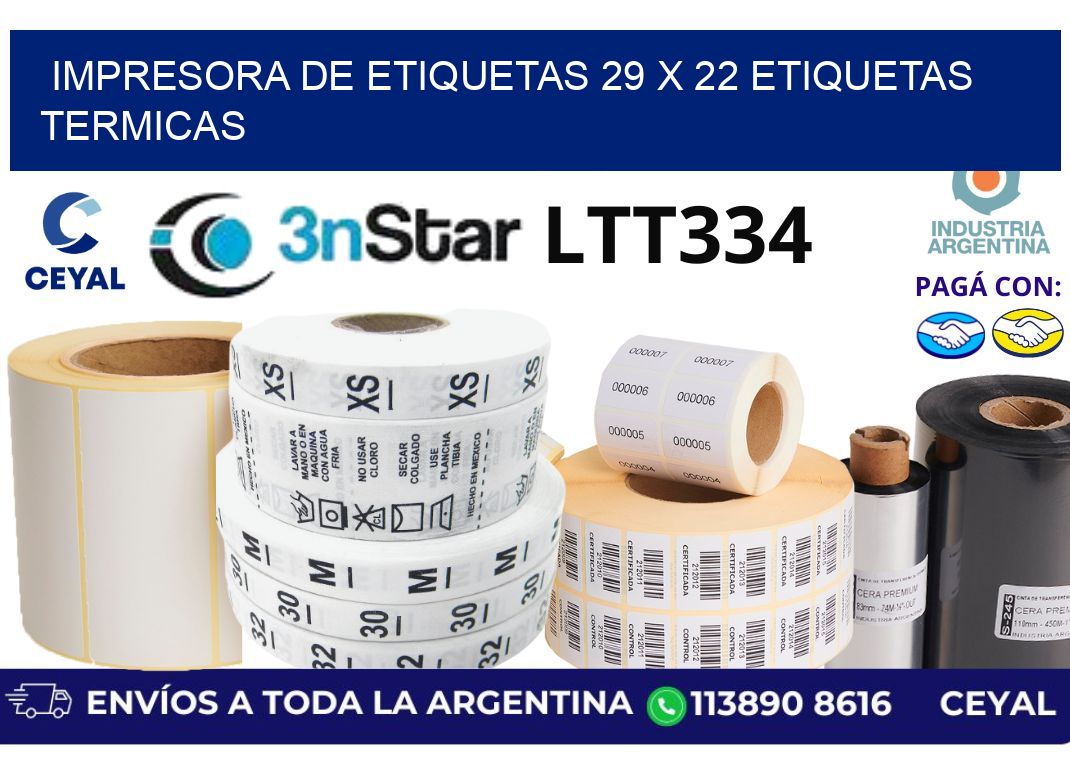 impresora de etiquetas 29 x 22 etiquetas termicas
