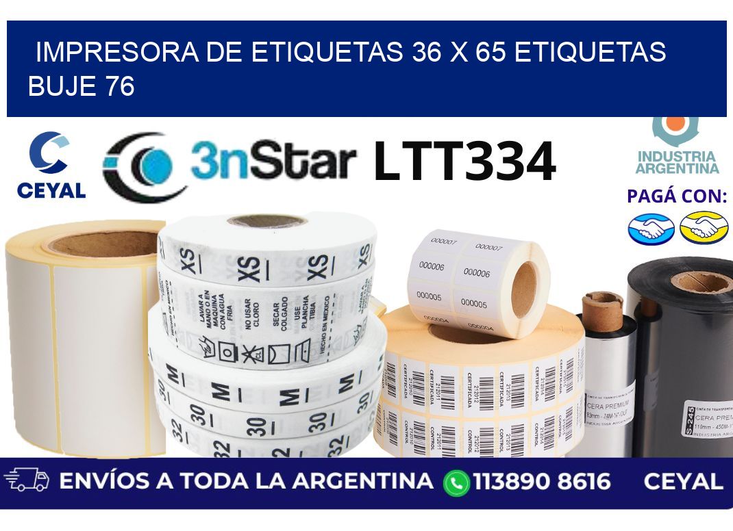 impresora de etiquetas 36 x 65 etiquetas buje 76