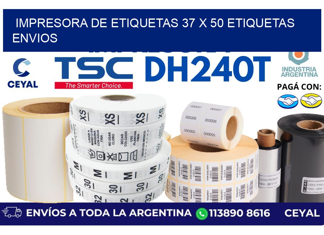 impresora de etiquetas 37 x 50 etiquetas envios