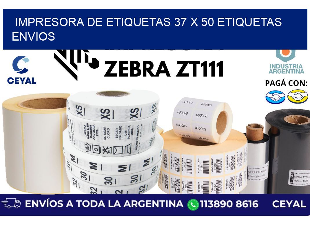 impresora de etiquetas 37 x 50 etiquetas envios