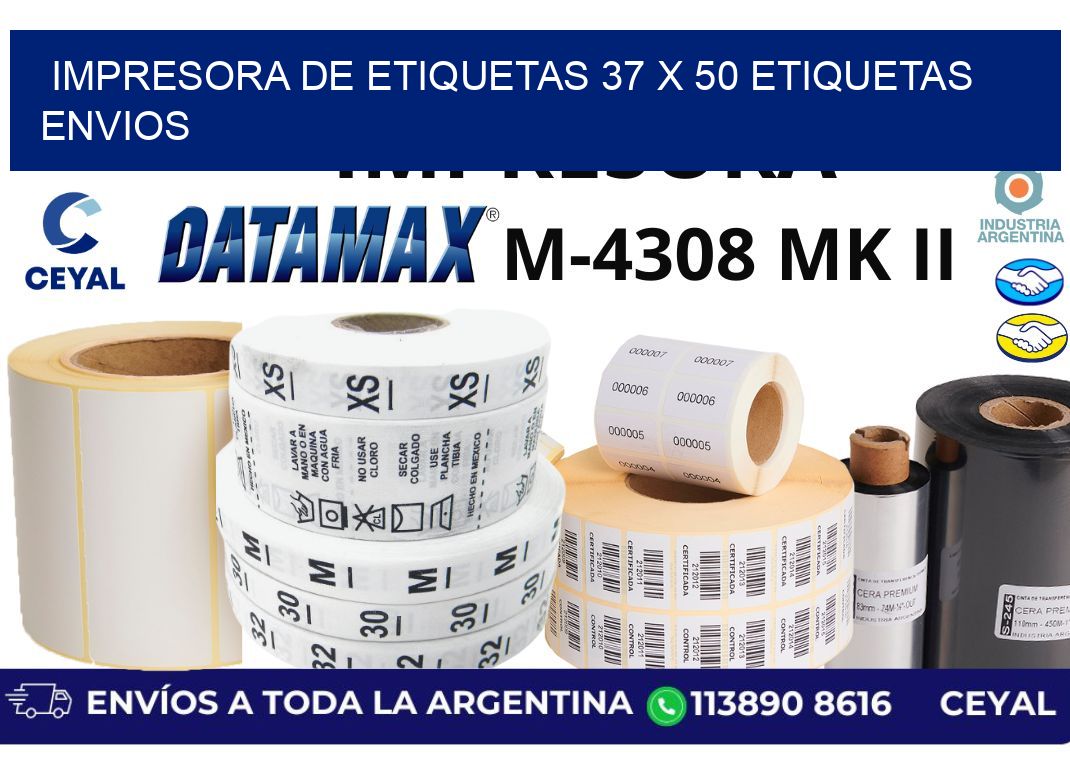 impresora de etiquetas 37 x 50 etiquetas envios
